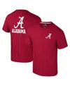 Colosseum Men's Cardinal Arkansas Razorbacks Logo Lockup 2-hit Active Blend T-shirt In Crimson
