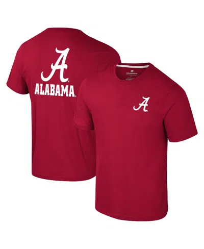 Colosseum Men's Cardinal Arkansas Razorbacks Logo Lockup 2-hit Active Blend T-shirt In Crimson