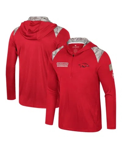 Colosseum Men's Cardinal Arkansas Razorbacks Oht Military Appreciation Quarter-zip Hoodie Jacket
