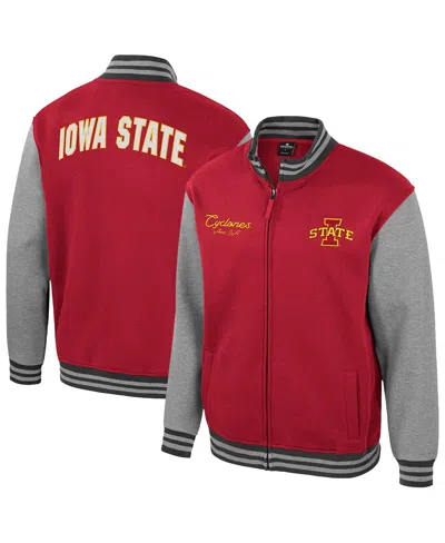 Colosseum Men's Cardinal Iowa State Cyclones Ambi-turner Full-zip Varsity Jacket In Multi
