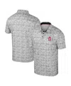 Colosseum Men's Cardinal Stanford Cardinal It's Time Allover Print Polo Shirt In Gray