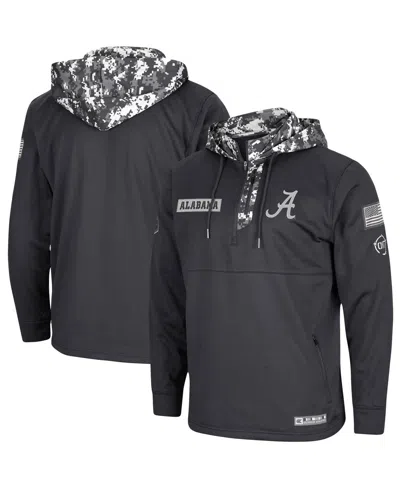 Colosseum Men's Charcoal Alabama Crimson Tide Oht Military-inspired Appreciation Digi Camo Quarter-zip Hoodie