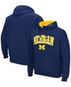 Colosseum Men's Michigan Wolverines Arch Logo 3.0 Pullover Hoodie In Navy