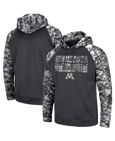 Colosseum Men's Charcoal Minnesota Golden Gophers Oht Military-inspired Appreciation Digital Camo Pullover Hoo