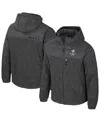 Colosseum Men's Charcoal Navy Midshipmen Nightman Full-zip Hoodie Puffer Jacket In Gray