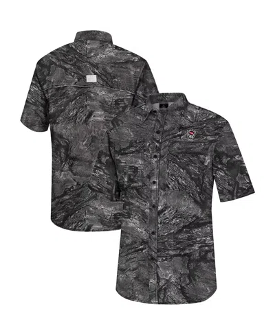 Colosseum Men's Charcoal Nc State Wolfpack Realtree Aspect Charter Full-button Fishing Shirt In Charcoal,realtree Camo