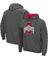 Colosseum Men's Charcoal Ohio State Buckeyes Arch And Logo Pullover Hoodie In Charcoal
