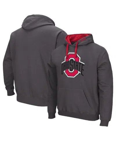 Colosseum Men's Charcoal Ohio State Buckeyes Big Tall Arch Logo 2.0 Pullover Hoodie In Gray