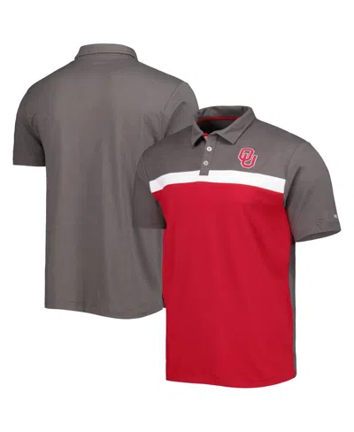 Colosseum Men's Charcoal Oklahoma Sooners Two Yutes Polo In Charcoal,crimson