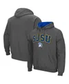 Colosseum Men's Charcoal San Jose State Spartans Arch And Logo Pullover Hoodie In Gray