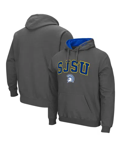 Colosseum Men's Charcoal San Jose State Spartans Arch And Logo Pullover Hoodie In Gray