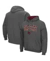 Colosseum Men's Charcoal Texas State Bobcats Arch And Logo Pullover Hoodie In Charcoal
