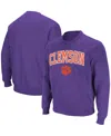 Colosseum Men's Clemson Tigers Arch & Logo Pullover Sweatshirt In Purple
