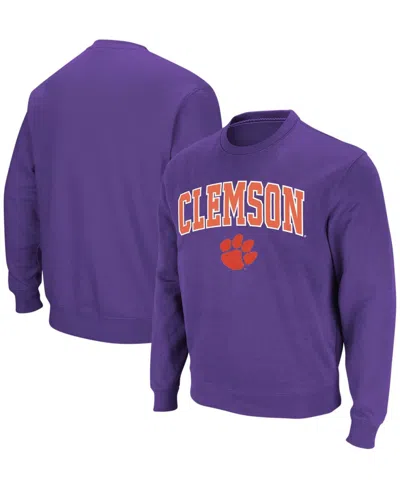 Colosseum Men's Clemson Tigers Arch & Logo Pullover Sweatshirt In Purple
