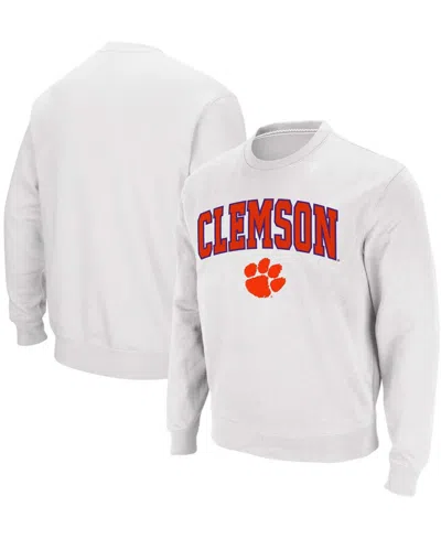 Colosseum Men's Clemson Tigers Arch & Logo Pullover Sweatshirt In White