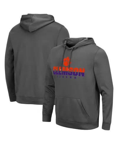 Colosseum Men's Clemson Tigers Lantern Pullover Hoodie In Charcoal