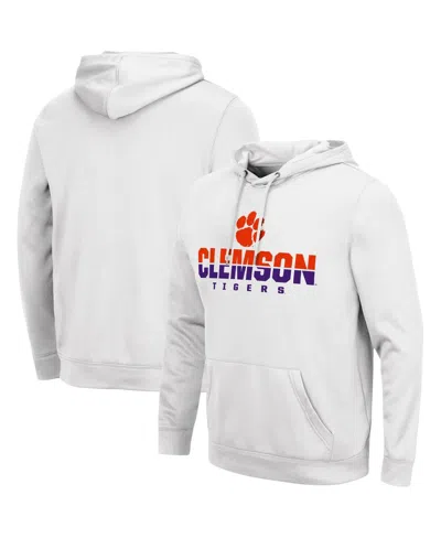 Colosseum Men's Clemson Tigers Lantern Pullover Hoodie In White