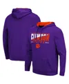 Colosseum Purple Clemson Tigers Slash Stack 2.0 Pullover Hoodie In Purple