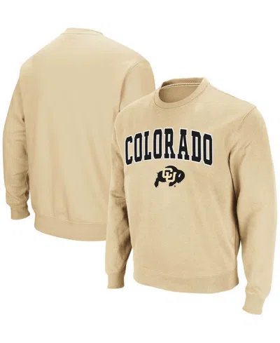 Colosseum Men's Colorado Buffaloes Arch & Logo Crew Neck Sweatshirt In Gold-tone