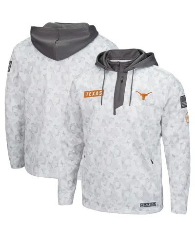 Colosseum Men's  Arctic Camo Texas Longhorns Oht Military-inspired Appreciation Quarter-zip Hoodie