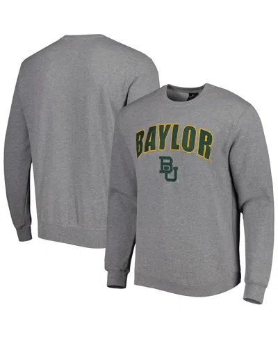 Colosseum Heathered Gray Baylor Bears Arch & Logo Pullover Sweatshirt In Heather Gray