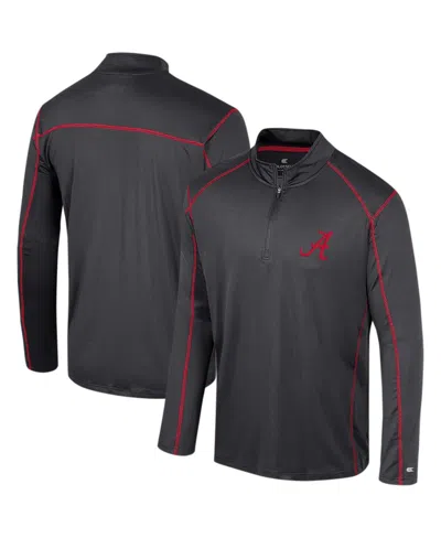 Colosseum Men's  Black Alabama Crimson Tide Cameron Quarter-zip Windshirt
