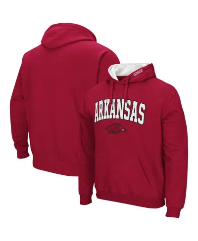 Colosseum Men's  Cardinal Arkansas Razorbacks Arch And Logo 3.0 Pullover Hoodie