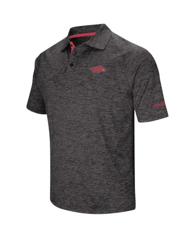Colosseum Men's  Black Arkansas Razorbacks Big And Tall Down Swing Polo Shirt