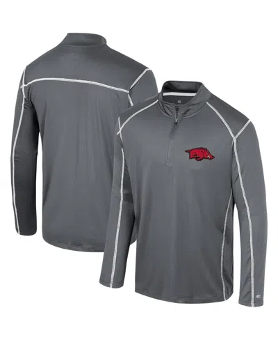 Colosseum Men's  Black Arkansas Razorbacks Cameron Quarter-zip Windshirt