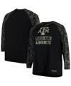 Colosseum Men's  Black, Camo Texas A&m Aggies Oht Military-inspired Appreciation Big And Tall Raglan In Black,camo