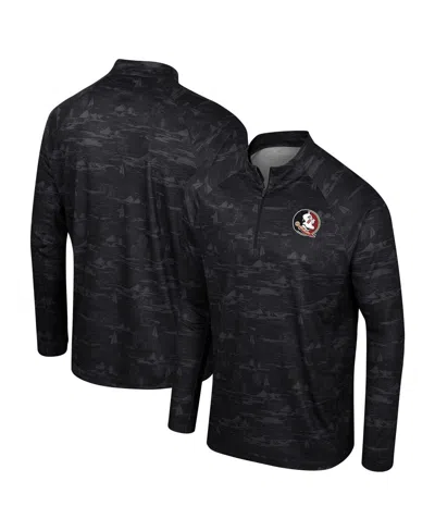 Colosseum Men's  Black Florida State Seminoles Carson Raglan Quarter-zip Jacket