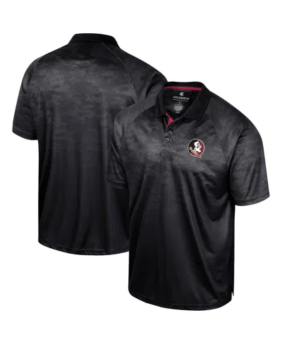Colosseum Men's  Black Florida State Seminoles Honeycomb Raglan Polo Shirt