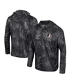 Colosseum Men's  Black Florida State Seminoles Palms Printed Lightweight Quarter-zip Hooded Top In Black