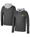 Colosseum Black Iowa Hawkeyes Ballot Waffle-knit Thermal Long Sleeve Hoodie T-shirt In Black