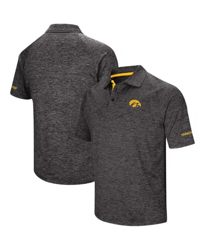 Colosseum Men's  Black Iowa Hawkeyes Big And Tall Down Swing Polo Shirt