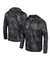 Colosseum Black Iowa Hawkeyes Palms Printed Lightweight Quarter-zip Hooded Top In Black