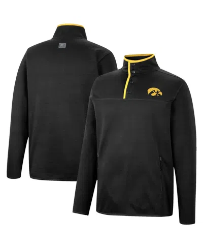 Colosseum Men's  Black Iowa Hawkeyes Rebound Quarter-snap Jacket