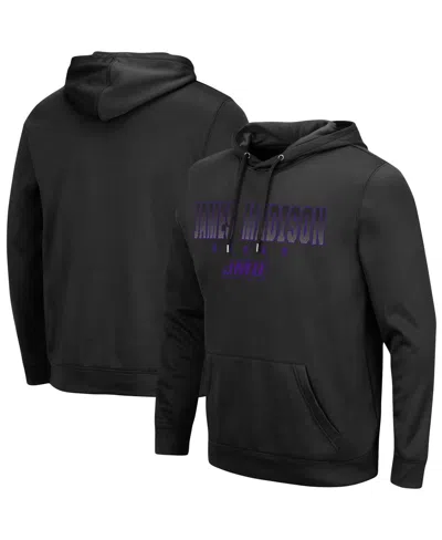 Colosseum Men's  Black James Madison Dukes Blackout 3.0 Pullover Hoodie