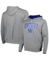 Colosseum Men's  Heather Gray Kentucky Wildcats Arch And Logo 3.0 Pullover Hoodie In Heather Gray