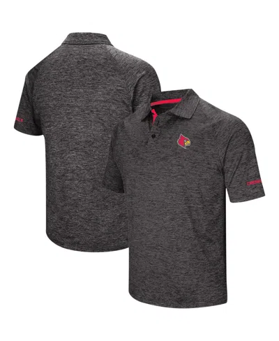 Colosseum Men's  Black Louisville Cardinals Big And Tall Down Swing Polo Shirt