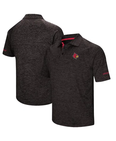 Colosseum Men's  Black Louisville Cardinals Down Swing Polo Shirt