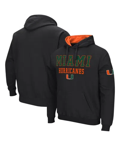 Colosseum Men's  Black Miami Hurricanes Sunrise Pullover Hoodie