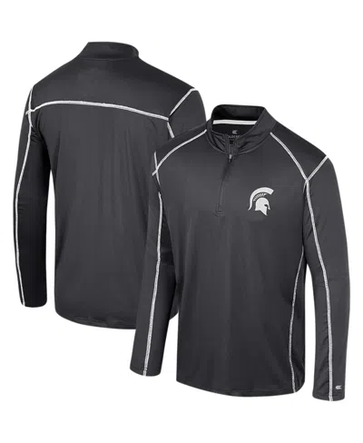 Colosseum Men's  Black Michigan State Spartans Cameron Quarter-zip Windshirt