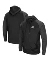 Colosseum Men's  Black Minnesota Golden Gophers Big Tall Blackout 2.0 Raglan Full-zip Hoodie In Black