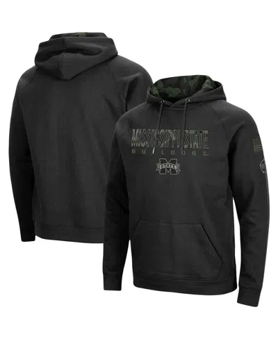 Colosseum Men's  Black Mississippi State Bulldogs Oht Military-inspired Appreciation Camo Pullover Ho