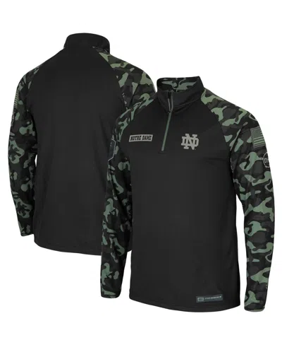 Colosseum Men's  Black Notre Dame Fighting Irish Oht Military-inspired Appreciation Camo Raglan Long