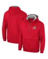 Colosseum Scarlet Ohio State Buckeyes Half-zip Hoodie In Scarlet