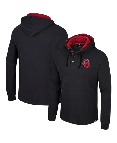 Colosseum Men's  Black Oklahoma Sooners Affirmative Thermal Hoodie Long Sleeve T-shirt