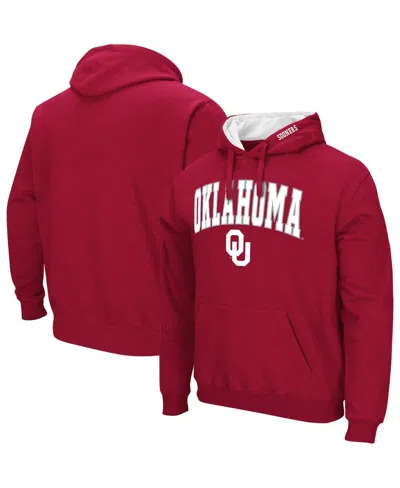Colosseum Men's  Crimson Oklahoma Sooners Arch & Team Logo 3.0 Pullover Hoodie