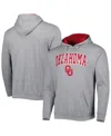 Colosseum Men's  Heathered Gray Oklahoma Sooners Arch & Team Logo 3.0 Pullover Hoodie In Heathered Gray
